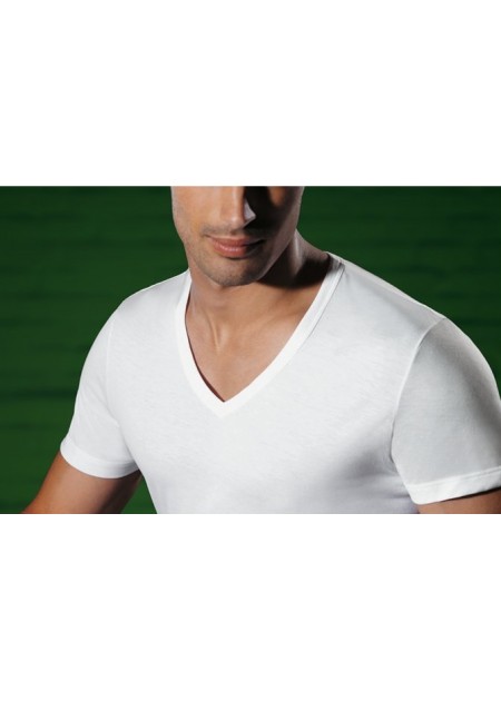 Alpina Maglia Uomo Collo V In Puro Cotone Pettinato